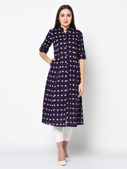 geometrical a-line kurta - 17097940 - Very Small Image - 1