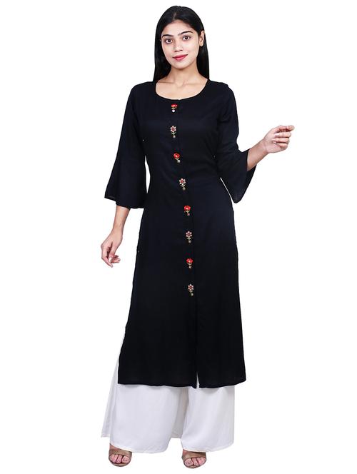 embroidered a-line kurta - 17098531 - Very Small Image - 1