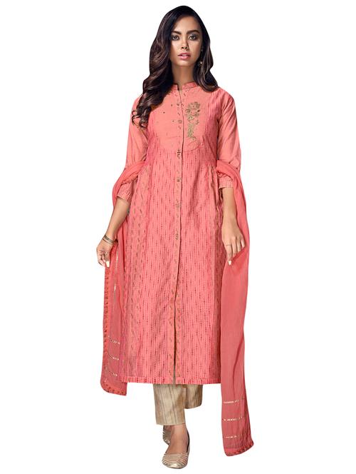 peach semi-stitched suit - 17098863 - Very Small Image - 1
