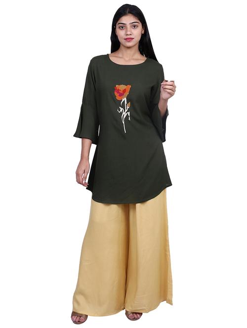 embroidered kurta palazzo set - 17098957 - Very Small Image - 1