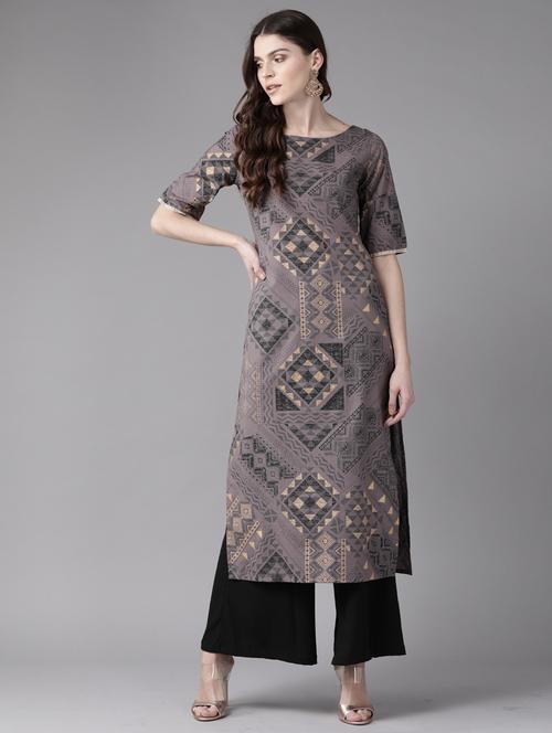 geometrical straight kurta - 17099267 - Very Small Image - 1