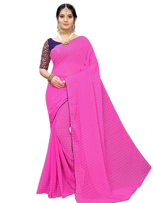 dobby solid saree with blouse - 17099995 - Very Small Image - 1