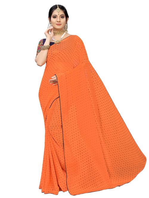 dobby solid saree with blouse - 17099996 - Very Small Image - 1