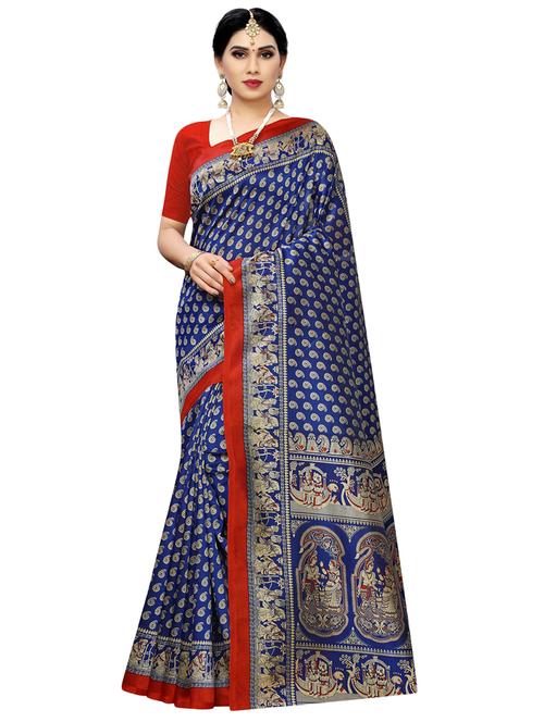 paisley printed saree with blouse - 17100060 - Very Small Image - 1