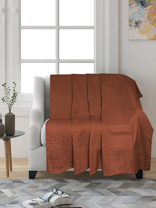 cotton unique waffle design throw (pack of 2) - 17100794 - Very Small Image - 1
