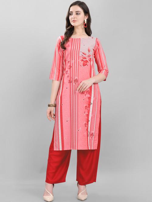 printed straight kurta - 17101301 - Very Small Image - 1