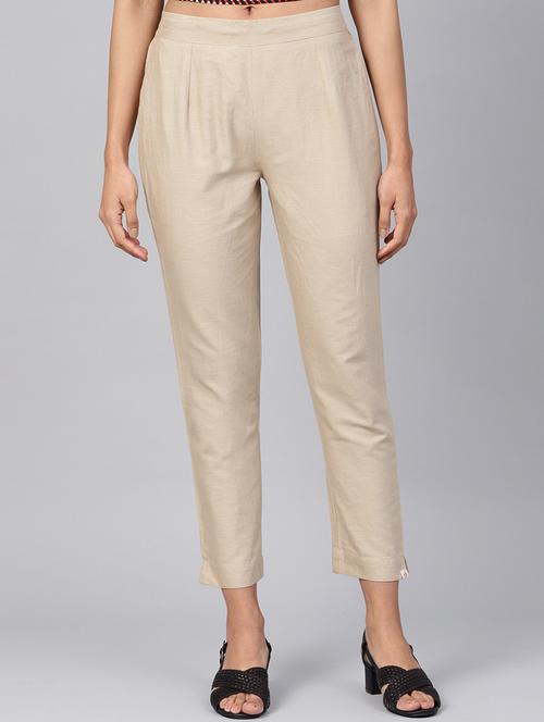 grey cotton tapered pant - 17101890 - Very Small Image - 1