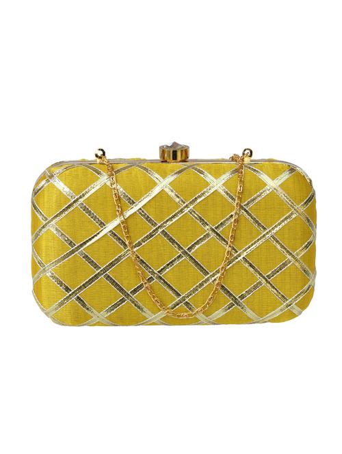 yellow silk box clutch - 17102195 - Very Small Image - 1