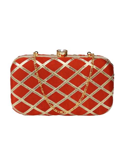 red silk box clutch - 17102199 - Very Small Image - 1