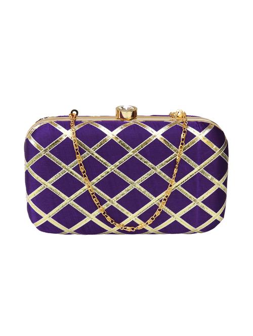 purple silk box clutch - 17102202 - Very Small Image - 1
