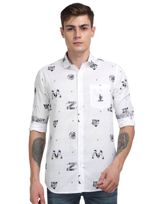 white printed casual shirt - 17102366 - Very Small Image - 1