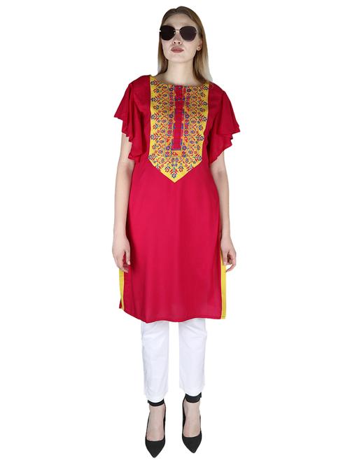 flared sleeves straight kurta - 17102767 - Very Small Image - 1