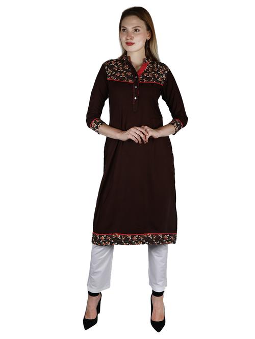 solid straight kurta - 17102769 - Very Small Image - 1