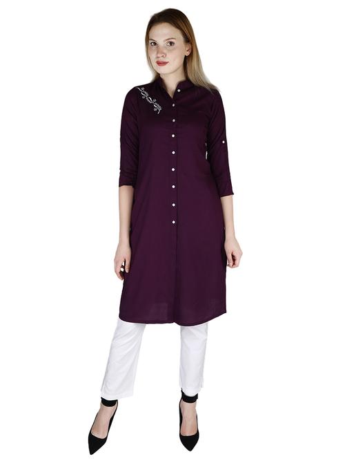 solid straight kurta - 17102773 - Very Small Image - 1