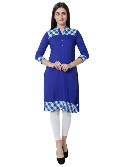 checkered straight kurta - 17102805 - Very Small Image - 1