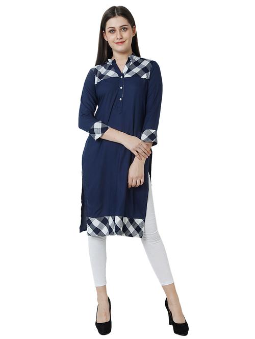 checkered straight kurta - 17102814 - Very Small Image - 1