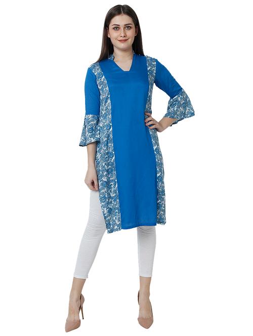 printed princess cut straight kurta - 17102827 - Very Small Image - 1
