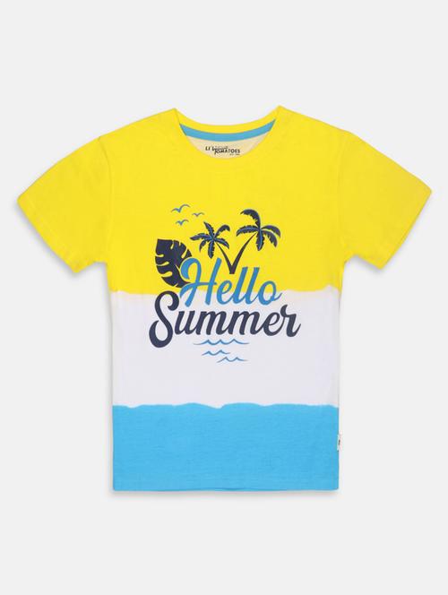 yellow cotton t-shirt with free mask - 17102875 - Very Small Image - 1