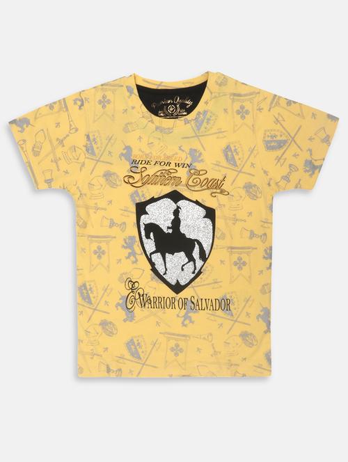 yellow cotton t-shirt with free mask - 17102888 - Very Small Image - 1