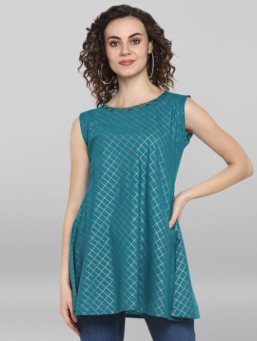 gold print fusion top - 17103705 - Very Small Image - 1