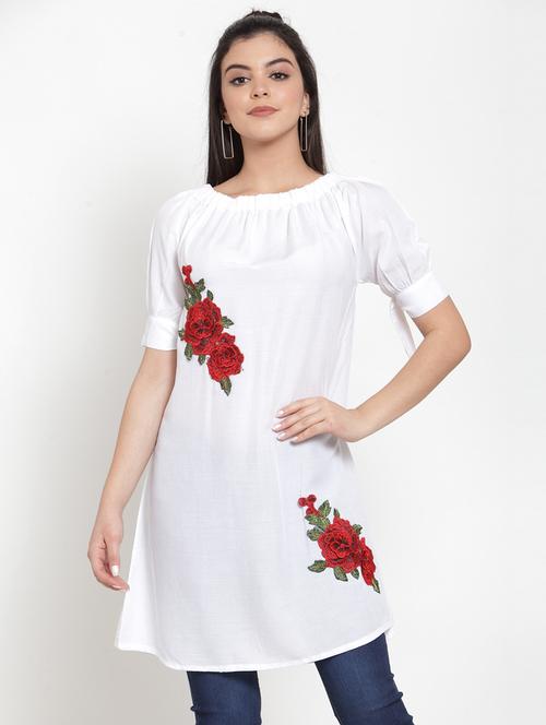 floral embroidered tunic - 17104448 - Very Small Image - 1