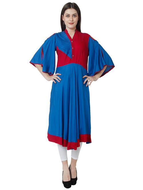 flared sleeves a-line kurta - 17105131 - Very Small Image - 1