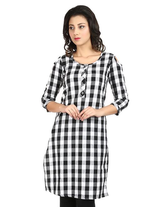 checkered straight kurta - 17105136 - Very Small Image - 1