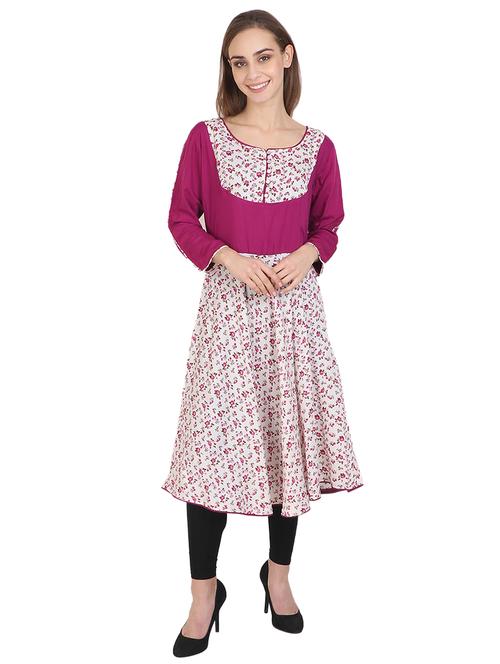 contrast a-line kurta - 17105144 - Very Small Image - 1