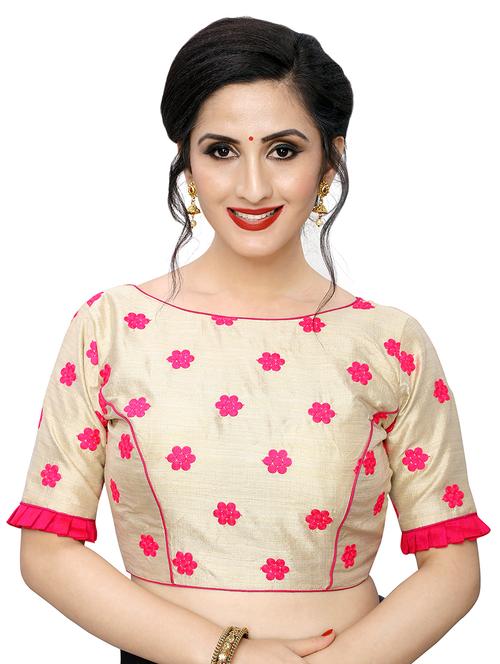 contrast embroidered blouse - 17105204 - Very Small Image - 1