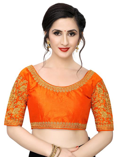 orange art silk embroidered blouse - 17105223 - Very Small Image - 1