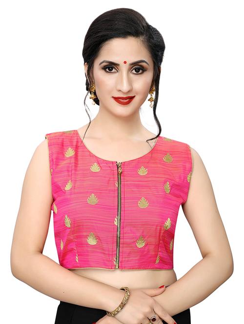 pink art silk embroidered blouse - 17105240 - Very Small Image - 1