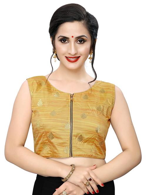 yellow art silk embroidered blouse - 17105243 - Very Small Image - 1
