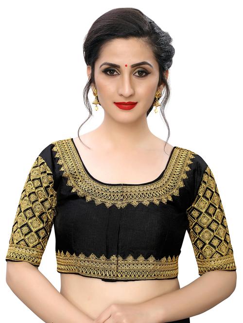black art silk embroidered blouse - 17105264 - Very Small Image - 1