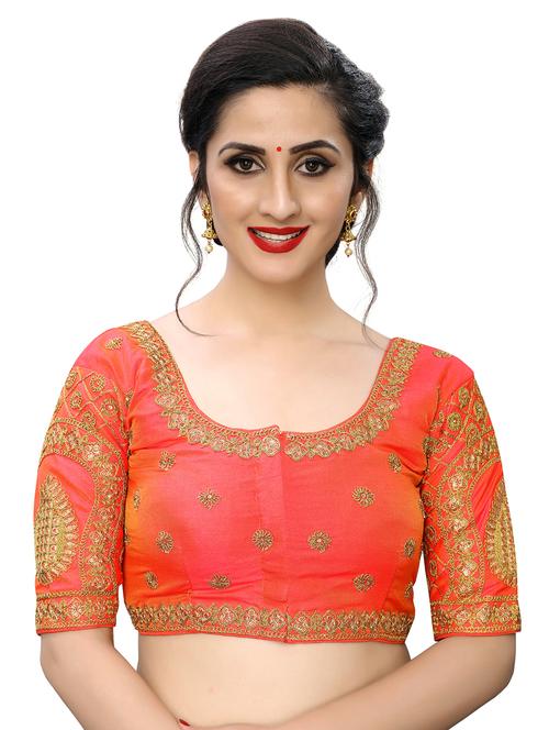 pink art silk embroidered blouse - 17105296 - Very Small Image - 1
