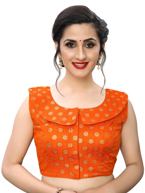 orange jacquard blouse - 17105305 - Very Small Image - 1