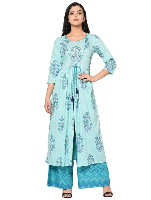 printed kurta palazzo set - 17105962 - Very Small Image - 1