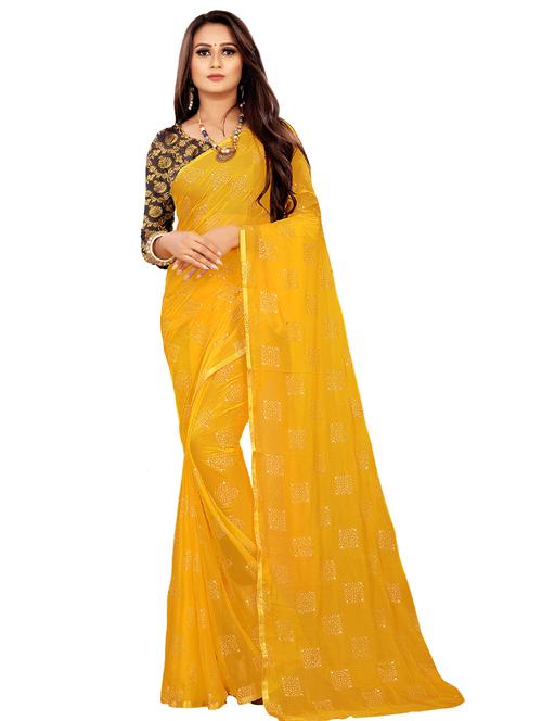 foil printed saree - 17106146 - Very Small Image - 1