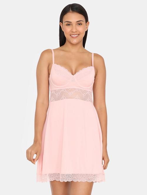 lace detail solid babydoll - 17107530 - Very Small Image - 1