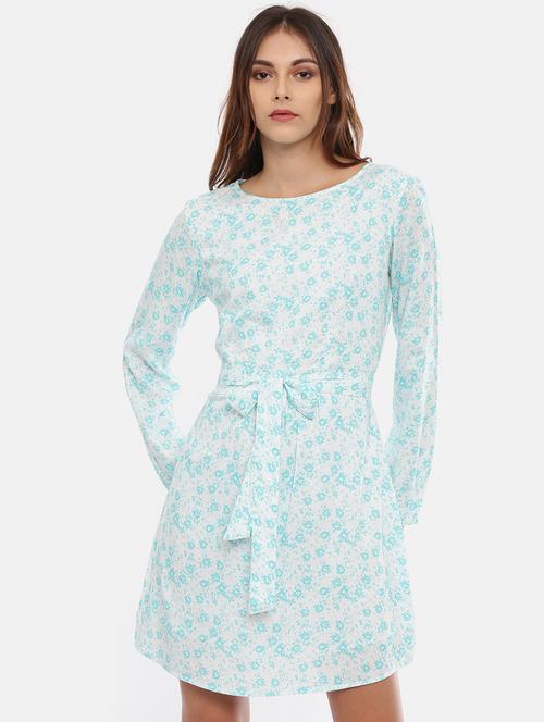 tie front floral a-line dress - 17107562 - Very Small Image - 1