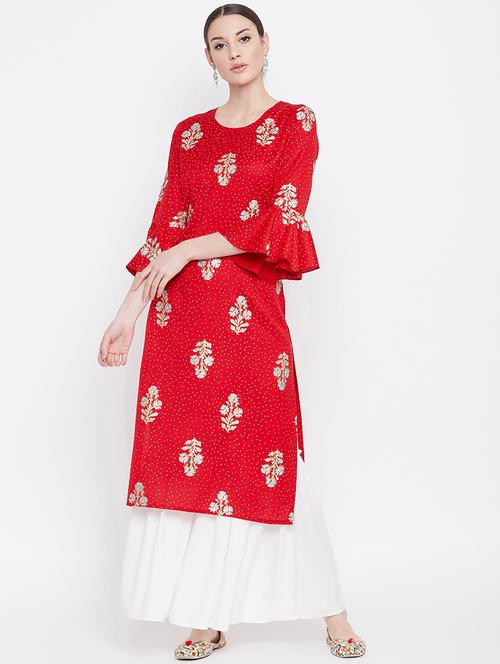 floral kurta sharara set - 17111903 - Very Small Image - 1