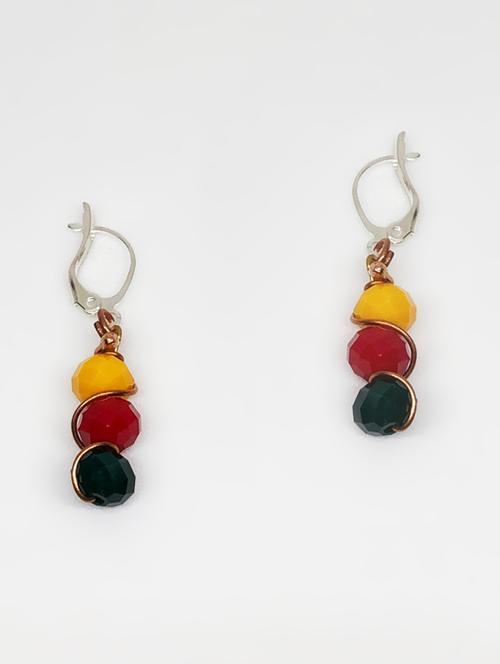 multi colored metal drop earring - 17111923 - Very Small Image - 1