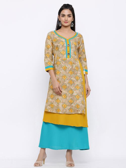 printed a-line kurta - 17112035 - Very Small Image - 1