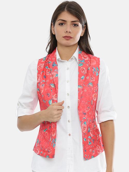 lapel neck floral summer jacket - 17112221 - Very Small Image - 1