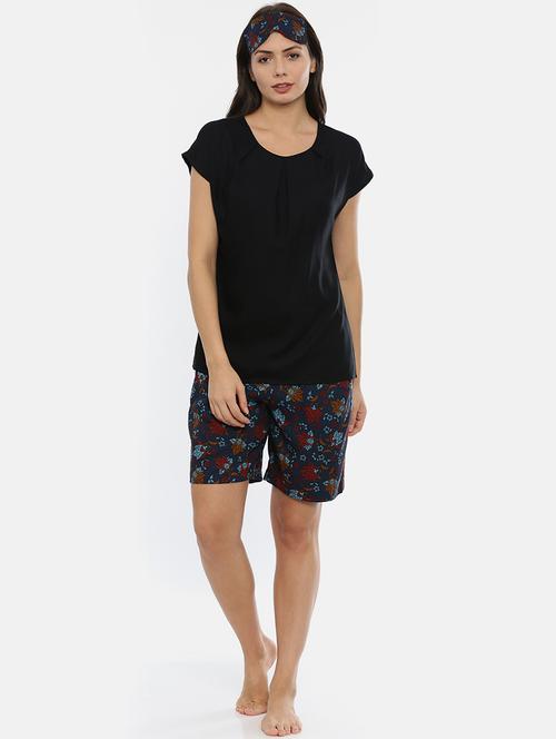solid tee with shorts set & free mask - 17112592 - Very Small Image - 1