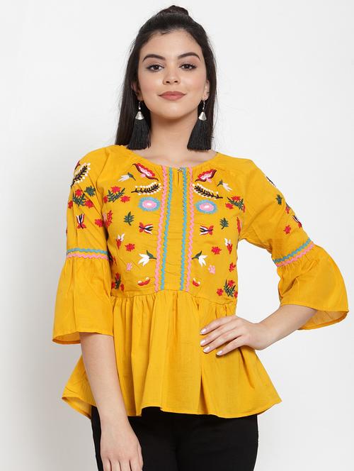 embroidered peplum top - 17112747 - Very Small Image - 1
