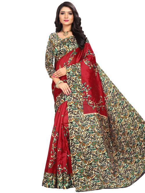 women's printed multi colored saree with blouse - 17112849 - Very Small Image - 1