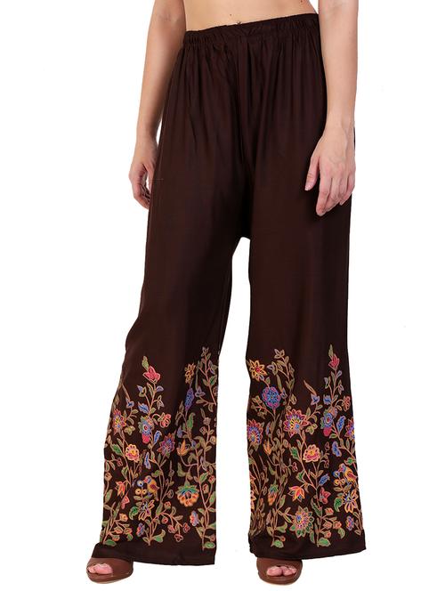 embroidered straight palazzo - 17113985 - Very Small Image - 1
