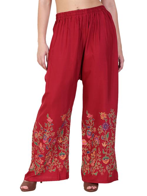 embroidered straight palazzo - 17113987 - Very Small Image - 1