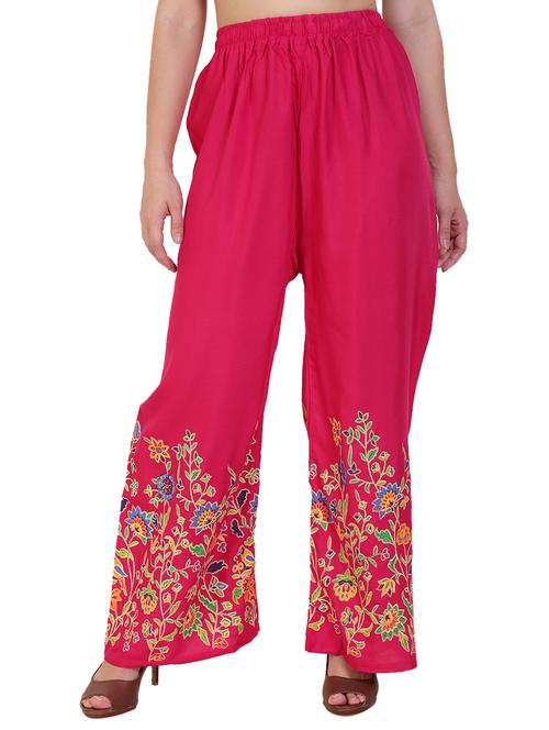 embroidered straight palazzo - 17113990 - Very Small Image - 1