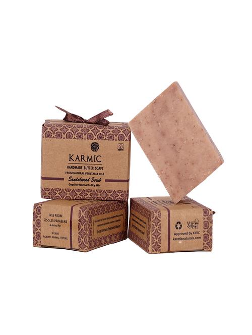 karmic handmade natural sandalwood scrub soap - 17115771 - Very Small Image - 1